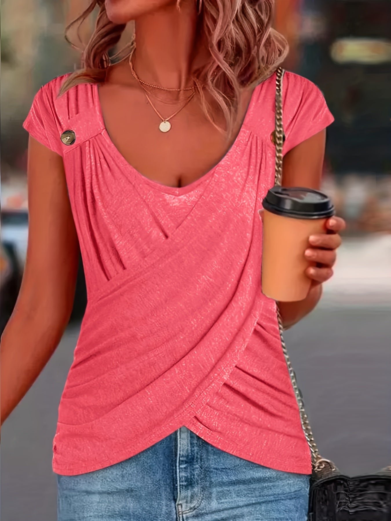 Spring And Summer Casual Short Sleeved Top