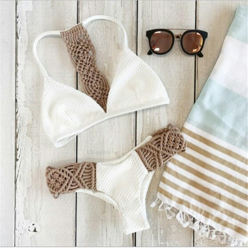 Women's hand-knitted rope swimsuit