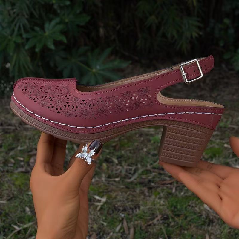 Women's Closed Toe Wedge Sandals European And American Plus Size High Heel Sandals