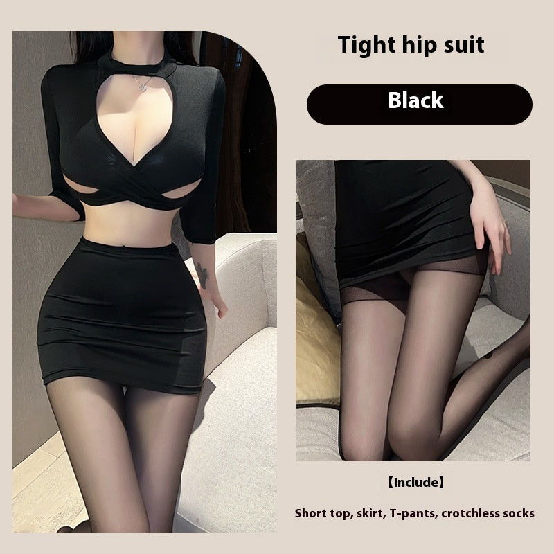 Sexy Underwear Long Sleeve Secretary Sexy Sheath Suit