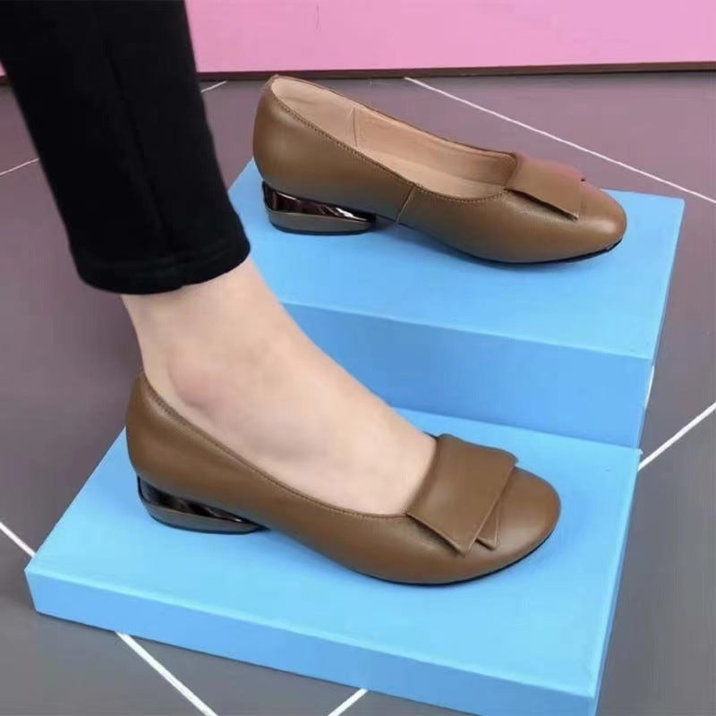 Women's Flat Bottom Leather Fashion Casual Shoes