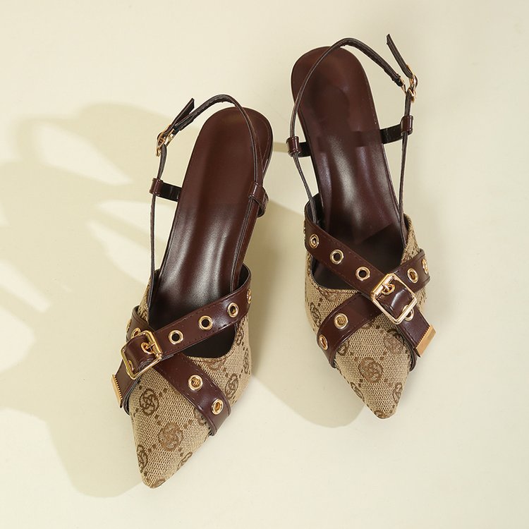 Women's Fashion New Ankle-strap Buckle High Heels