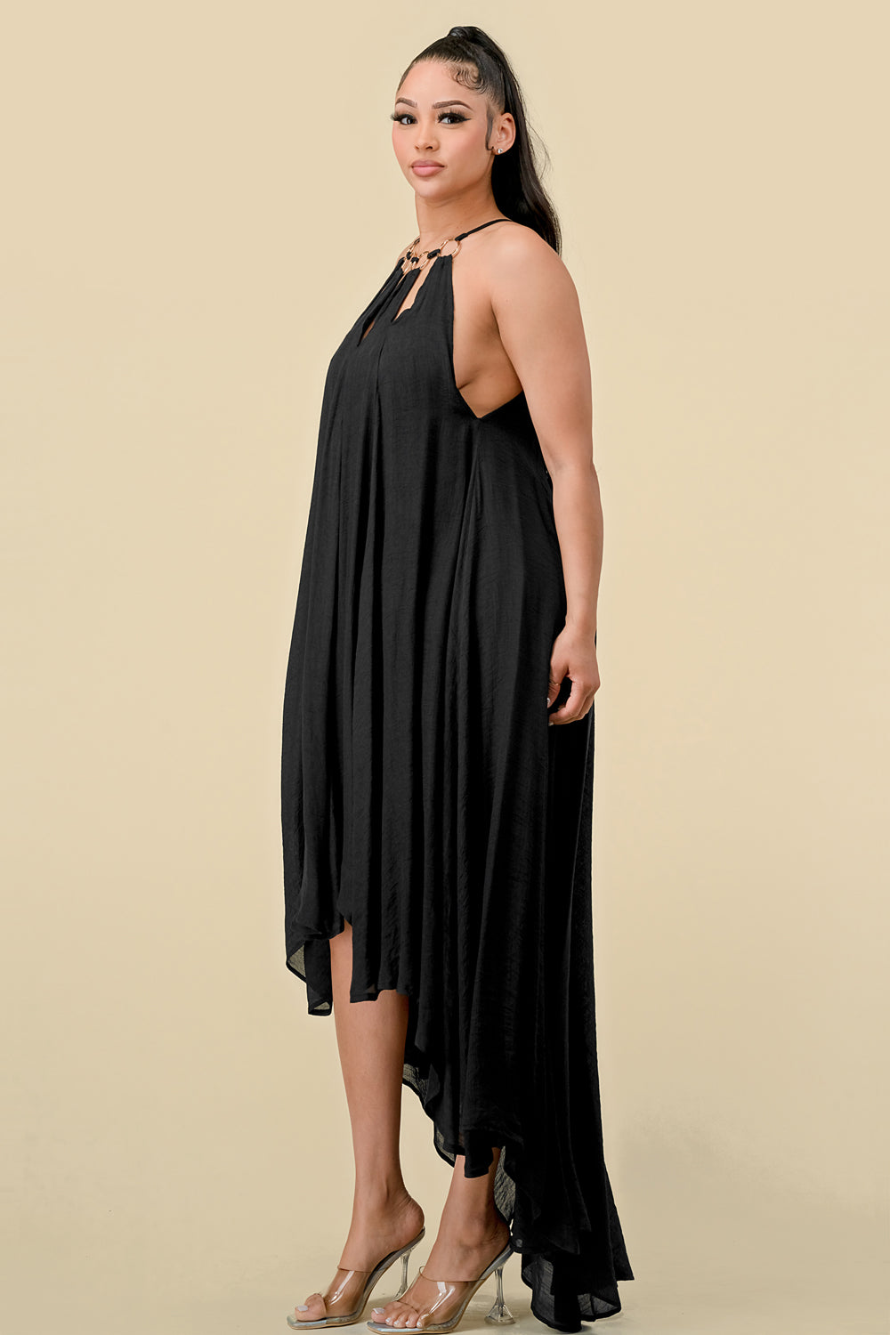 High Low Halter Maxi Dress