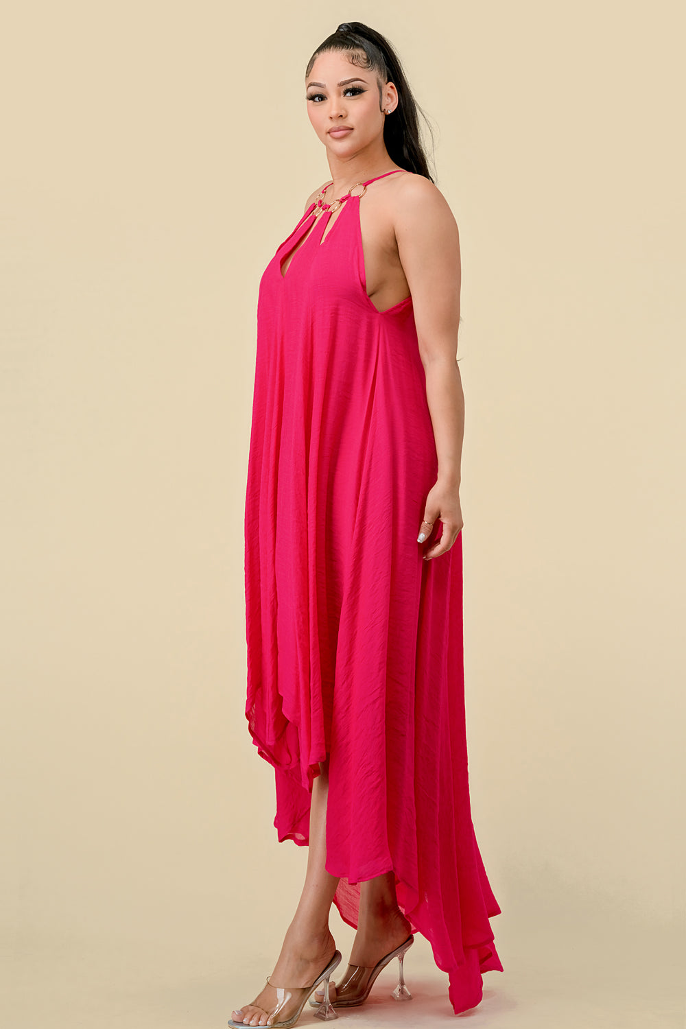High Low Halter Maxi Dress