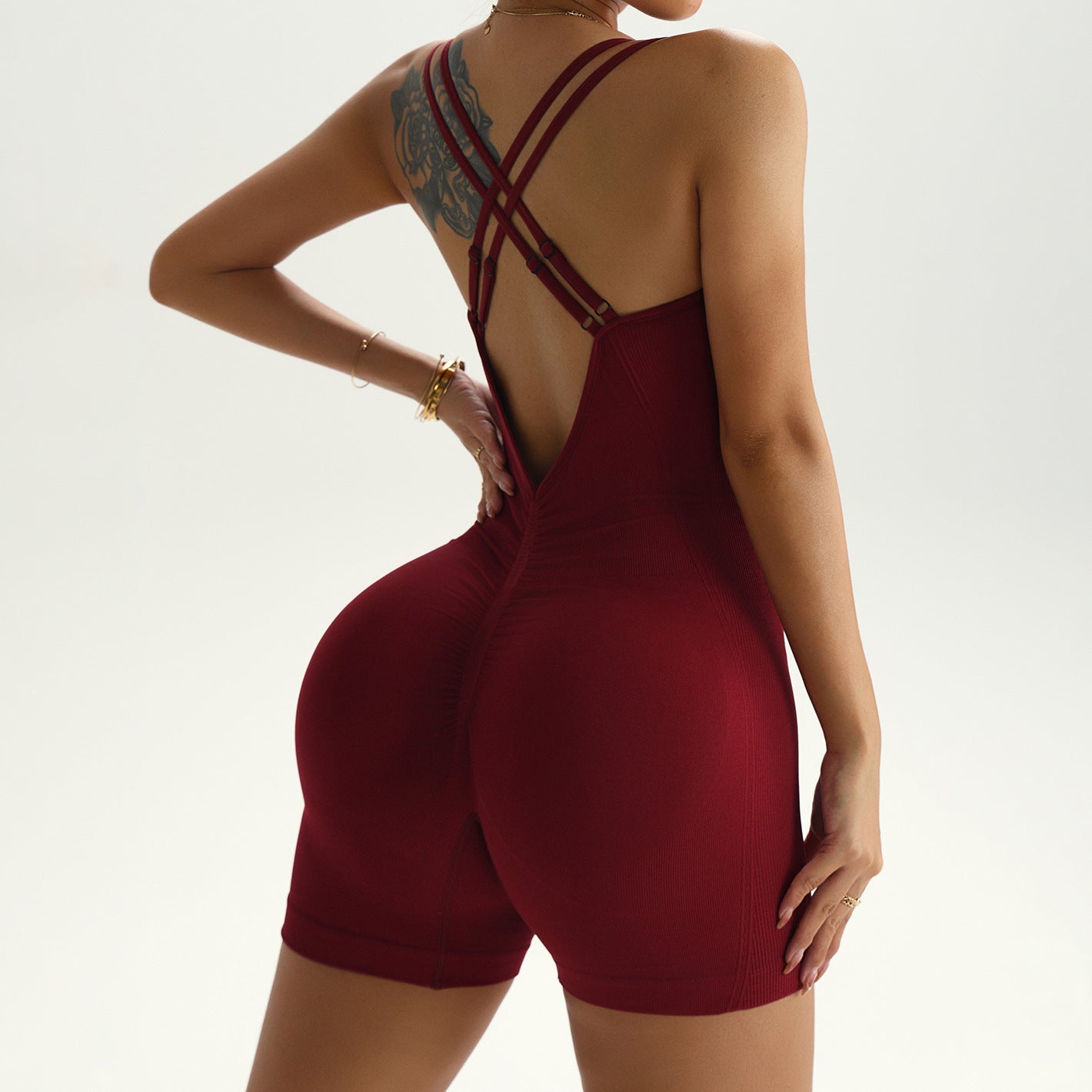 Beauty Back One-piece Peach Hip Shorts