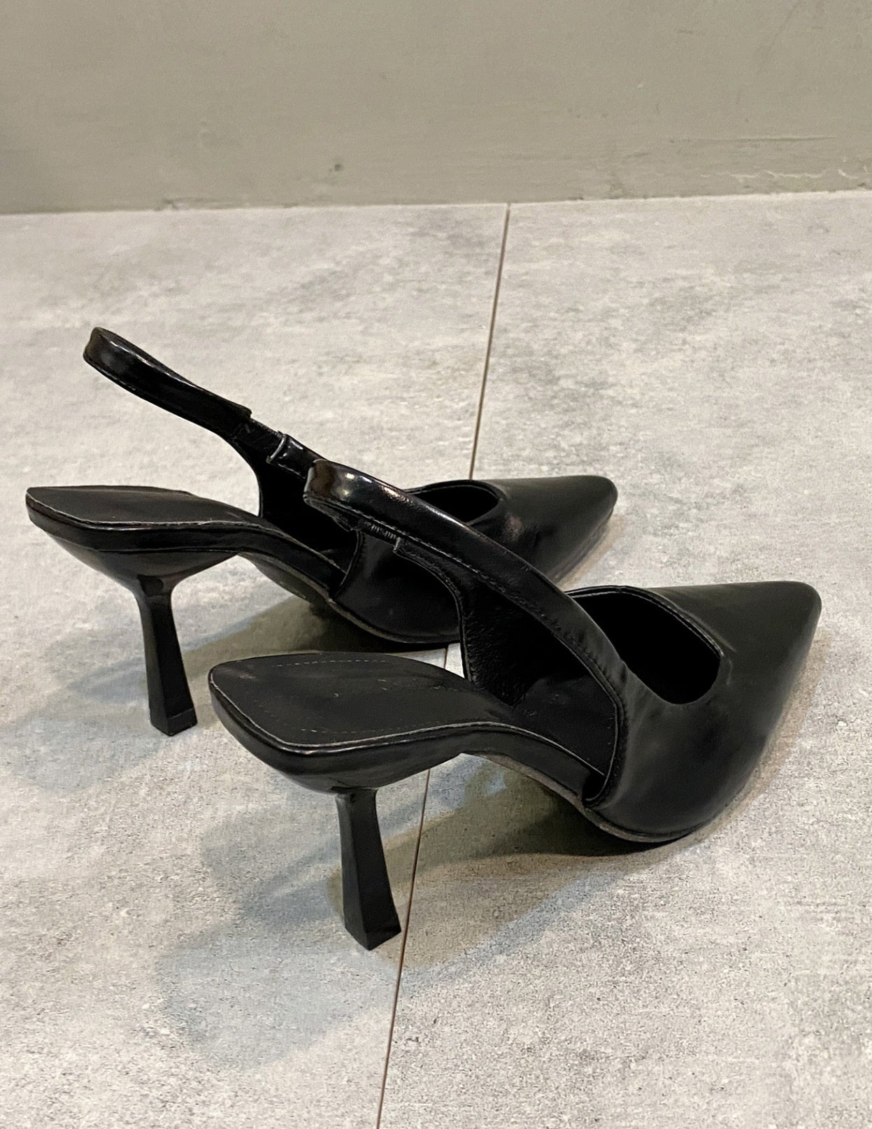 Women's Stiletto Pointed White Back Strap Shoes Slim-fit Strap High Heels