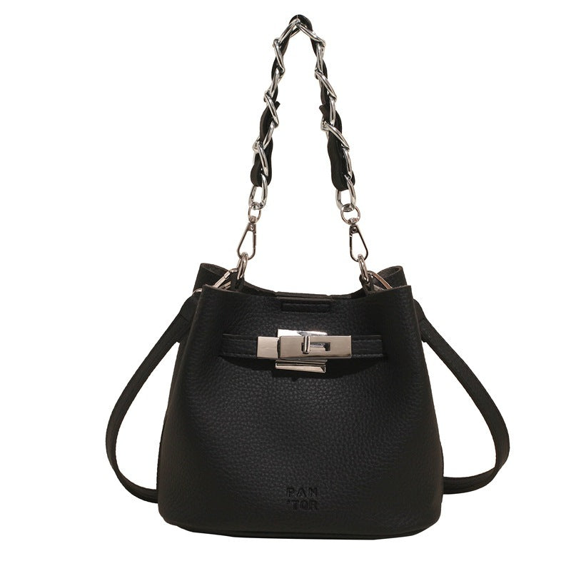 Shoulder Retro Soft Leather PU Leisure Bucket Bag