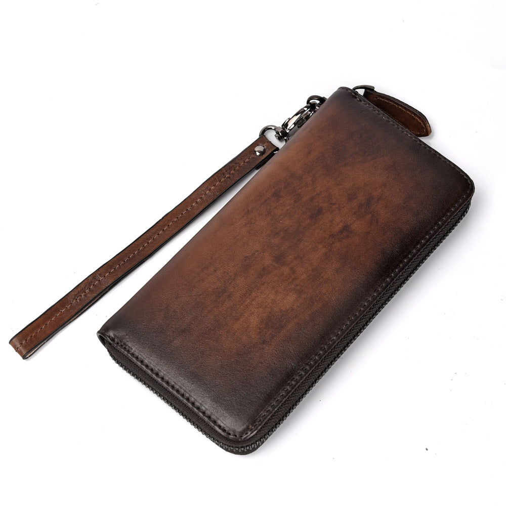 European And American Leather Hand-rub Color Multi-card-slot Clutch Casual Leather Wallet