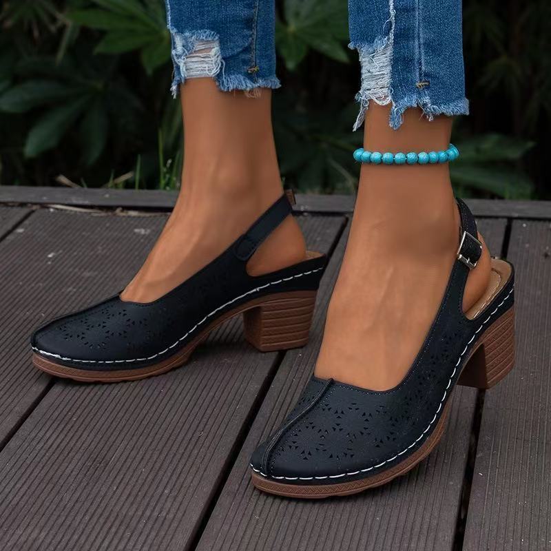 Women's Closed Toe Wedge Sandals European And American Plus Size High Heel Sandals