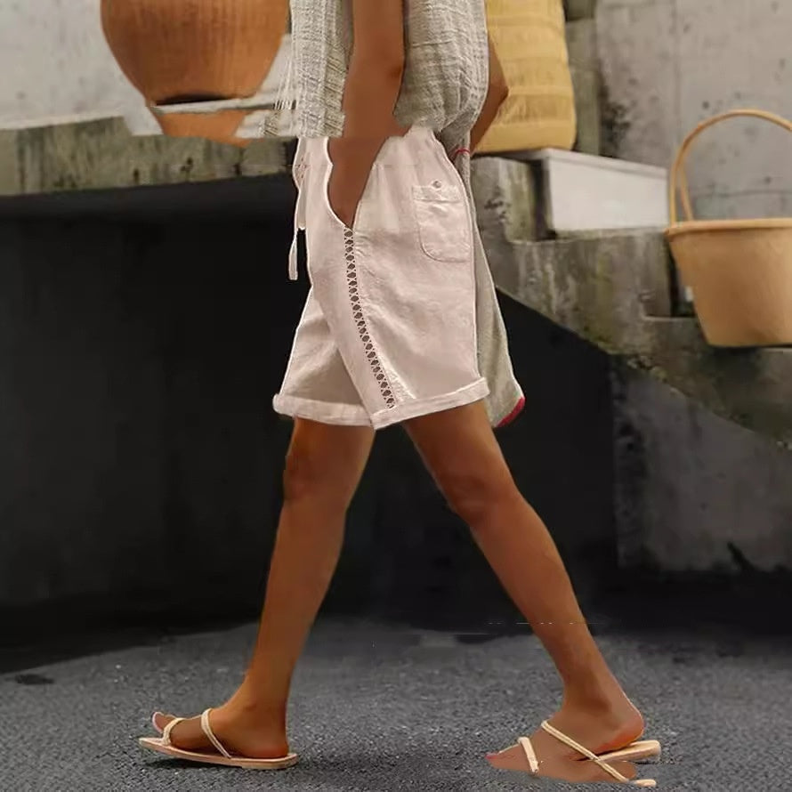 Casual Lace Stitching Women's Shorts 7 Colors