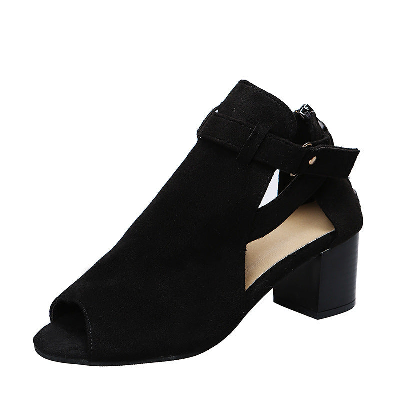 European And American Women's Back Zipper Sandals