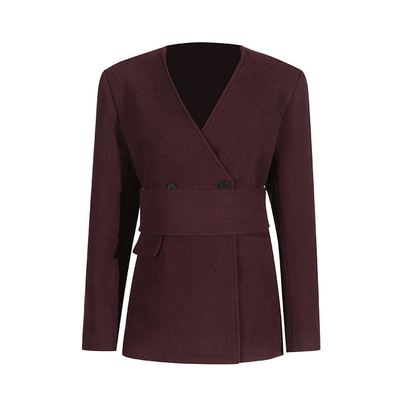 High-grade Waist-tight Thin Looking Suit Coat And Trousers Two-piece Set