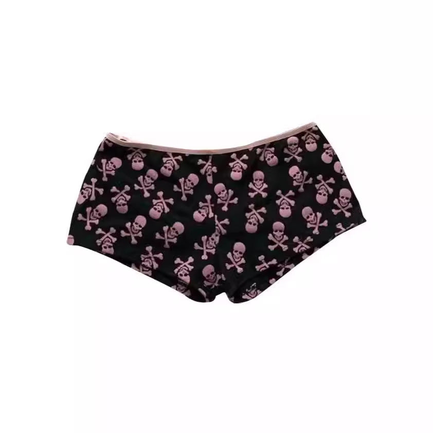 Y2g Midriff-baring Top Skull Print