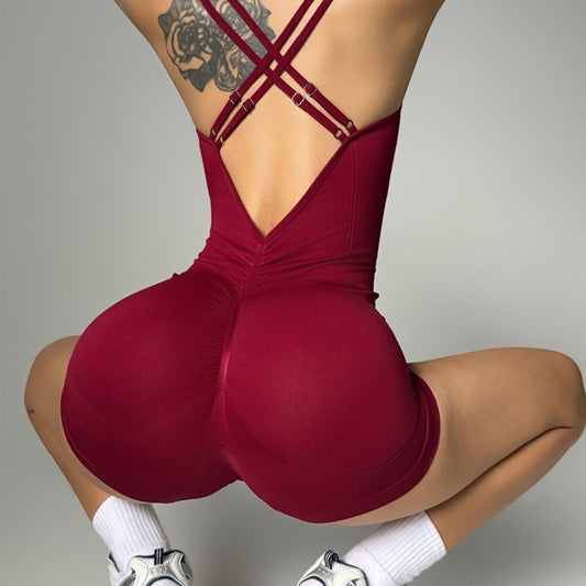 Beauty Back One-piece Peach Hip Shorts