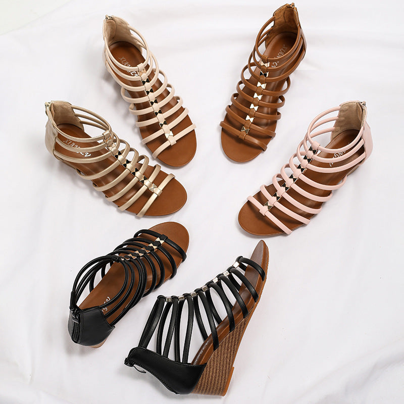 Women's Wedge Sandals With Casual Seaside Vacation Roman Sandals