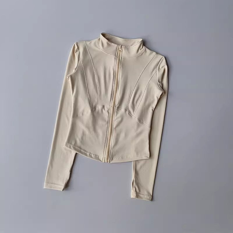 Stand Collar Jacket Thin Fitness Top Yoga Clothes Long Sleeve