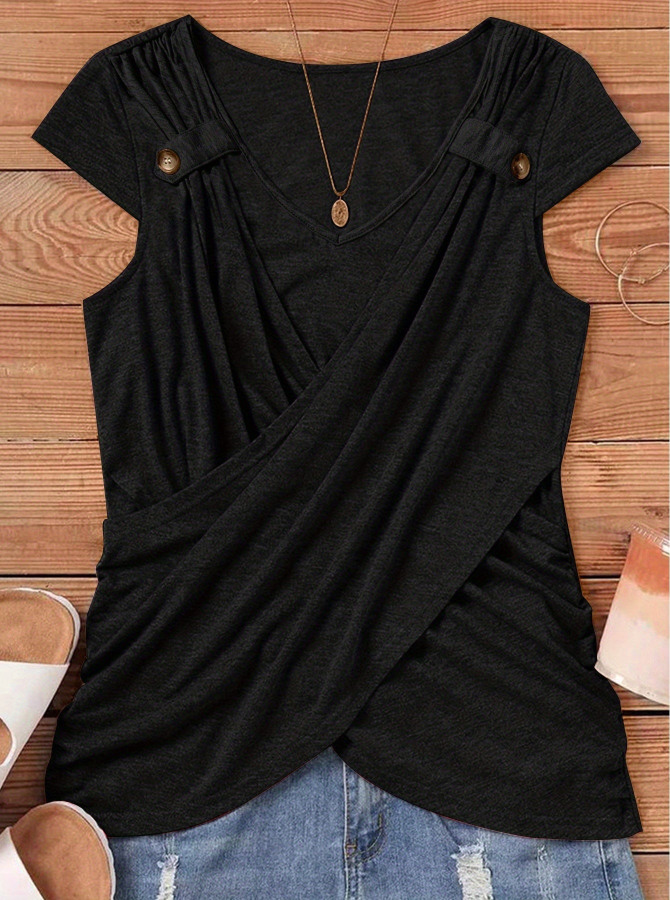 Spring And Summer Casual Short Sleeved Top