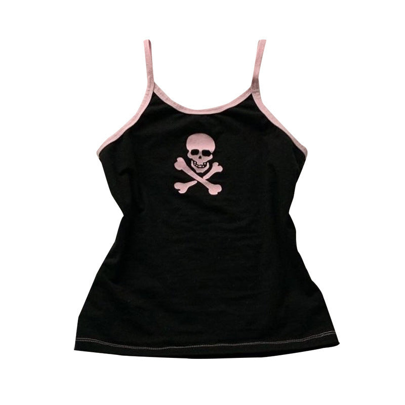 Y2g Midriff-baring Top Skull Print