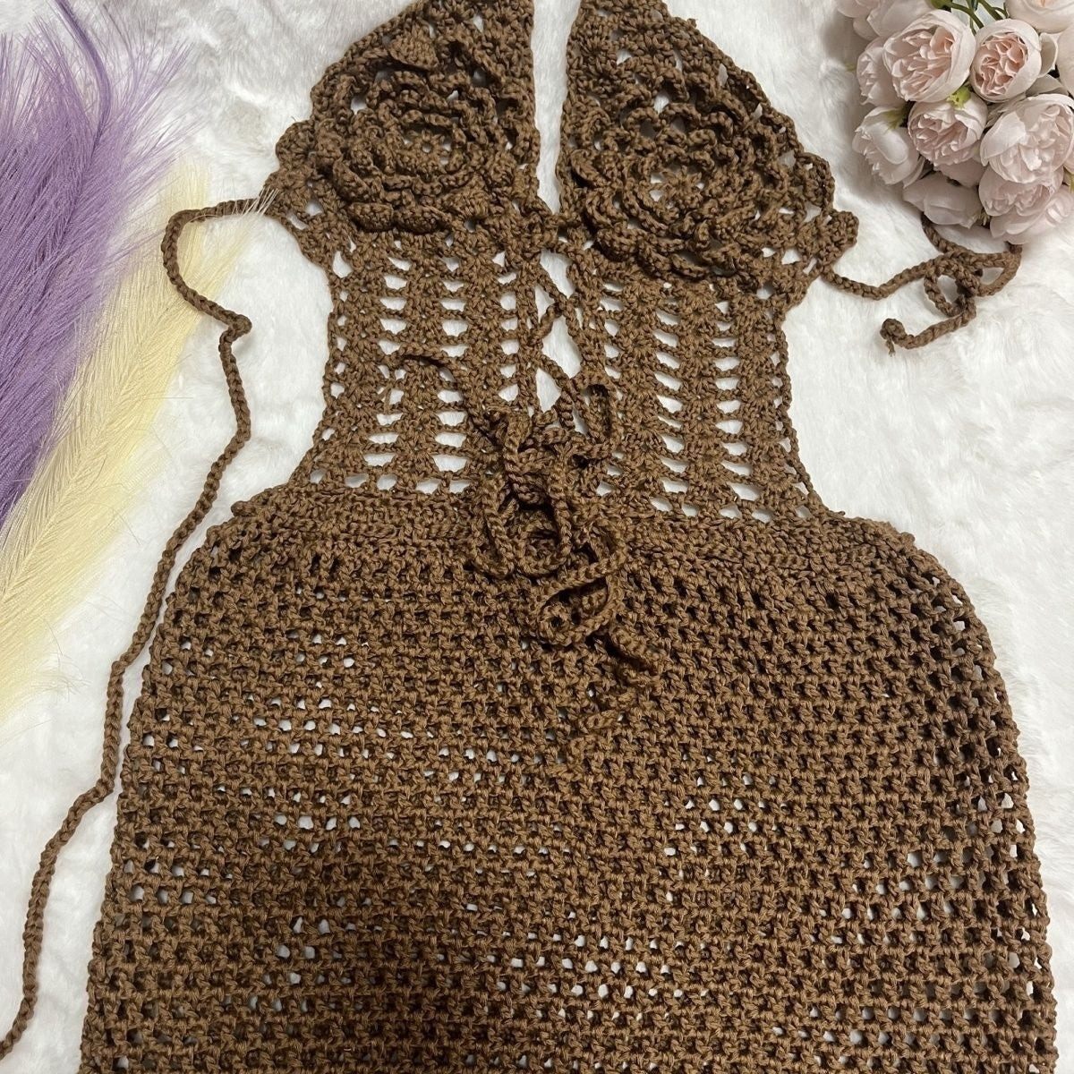 Crocheted Knitting Bikini Hip Skirt