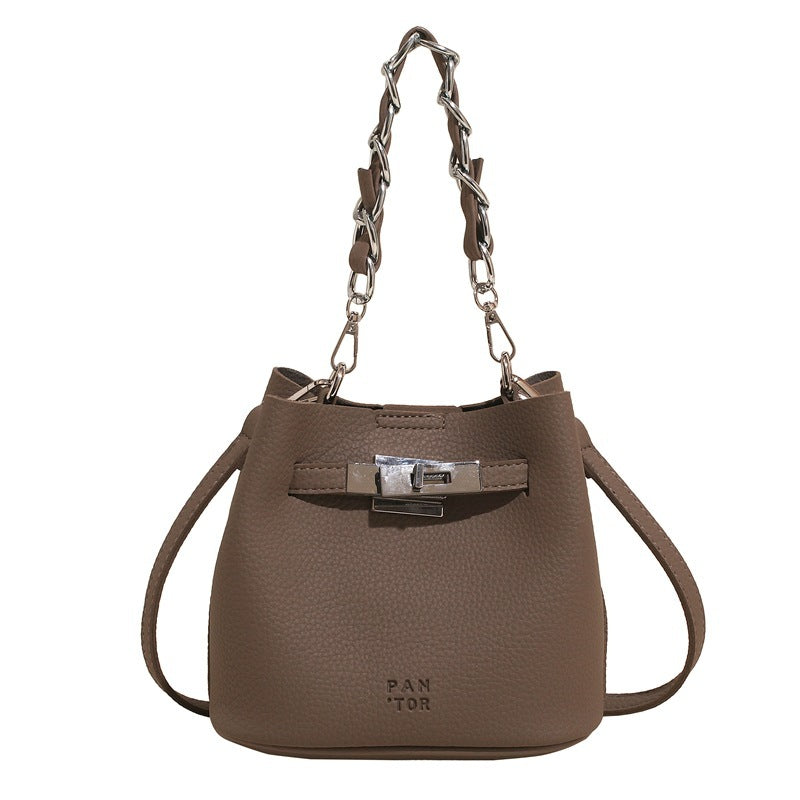 Shoulder Retro Soft Leather PU Leisure Bucket Bag