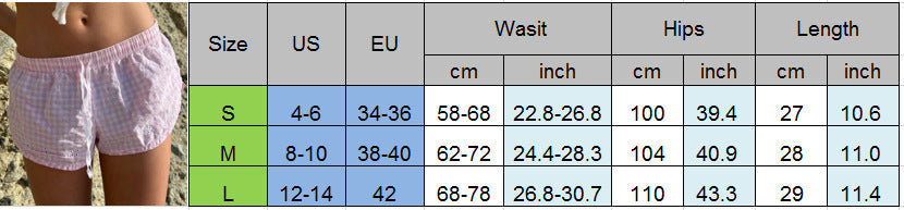 New Spring And Summer Leisure Women's Shorts Plaid