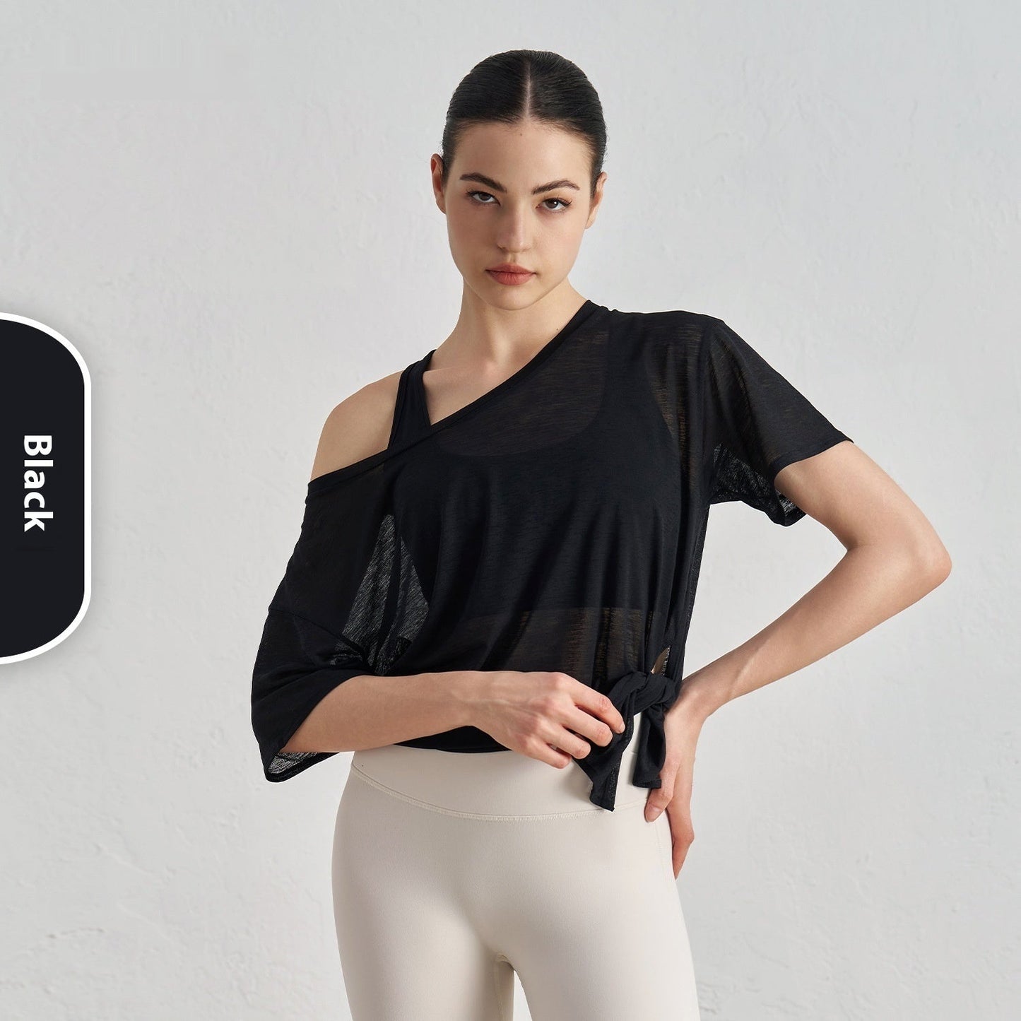Breathable Yoga Blouse Female Split Slimming Sports Fitness Top