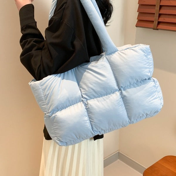 Large Capacity Soft Warm Puff Bag Shoulder Handbag