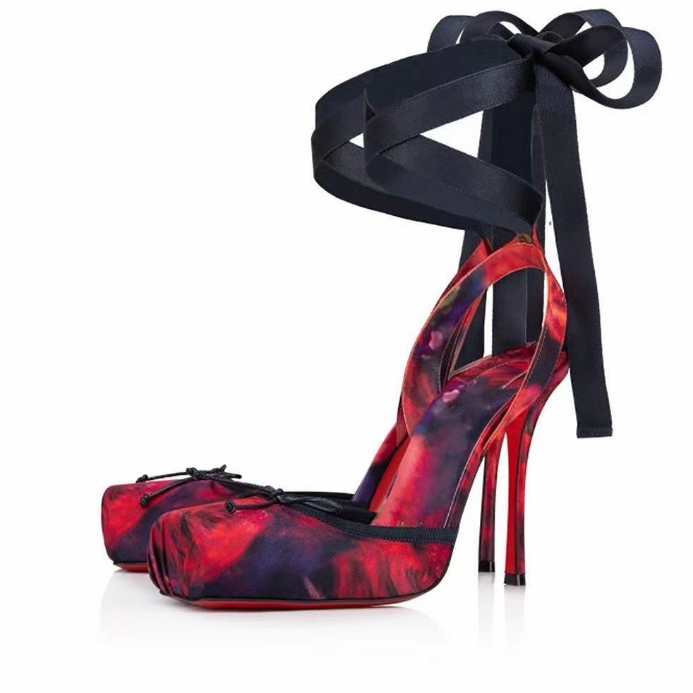 Pig Nose Ballet High Heels Stilettos Bow Sandals