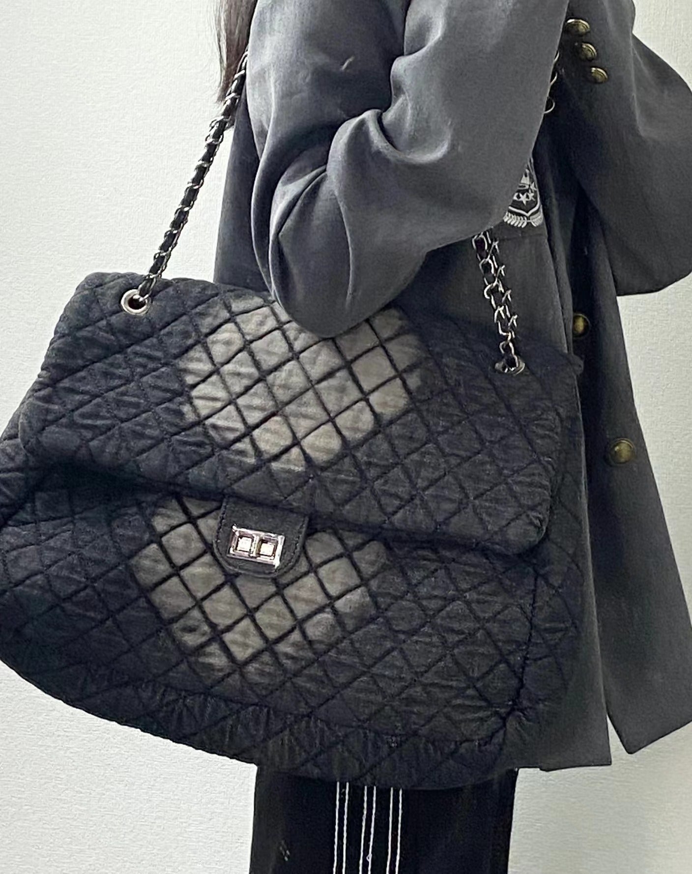 Ink Dyeing Denim Hobo Bag