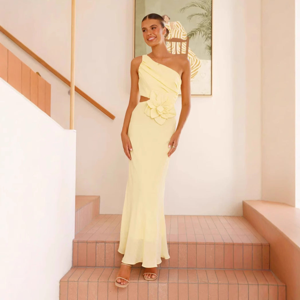 Women's Fashion Pure Color Tube-top Dress