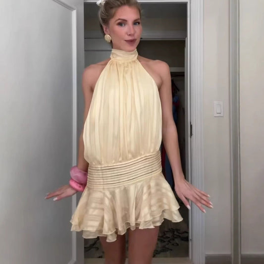 Women's Graceful And Fashionable Halter Satin Dress