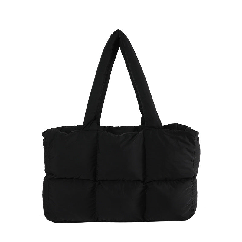 Large Capacity Soft Warm Puff Bag Shoulder Handbag