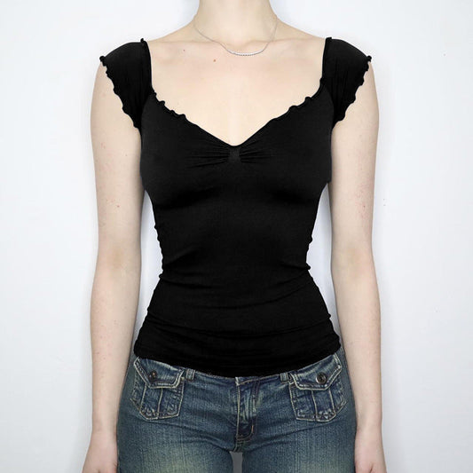 Lace Chest-shaped Waist-tight Exposed Back Short-sleeved Slimming Top