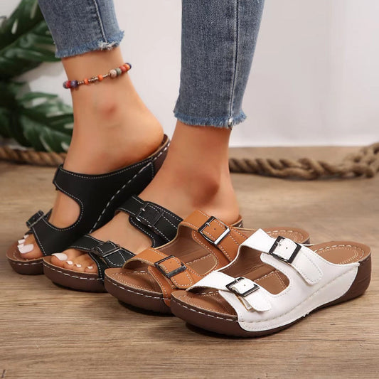 Casual Fashion Platform Increased Plus Size Women's Summer Wedge Platform Slippers