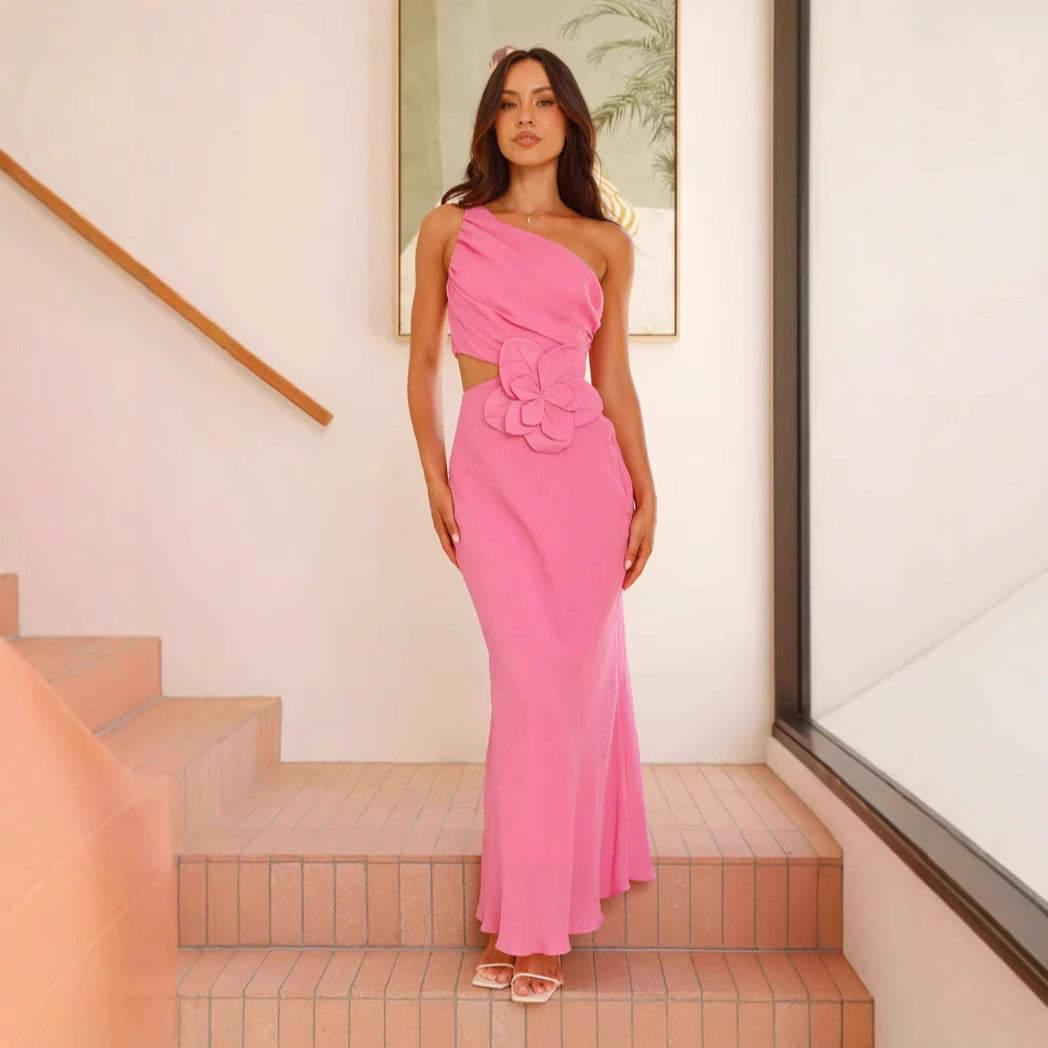 Women's Fashion Pure Color Tube-top Dress