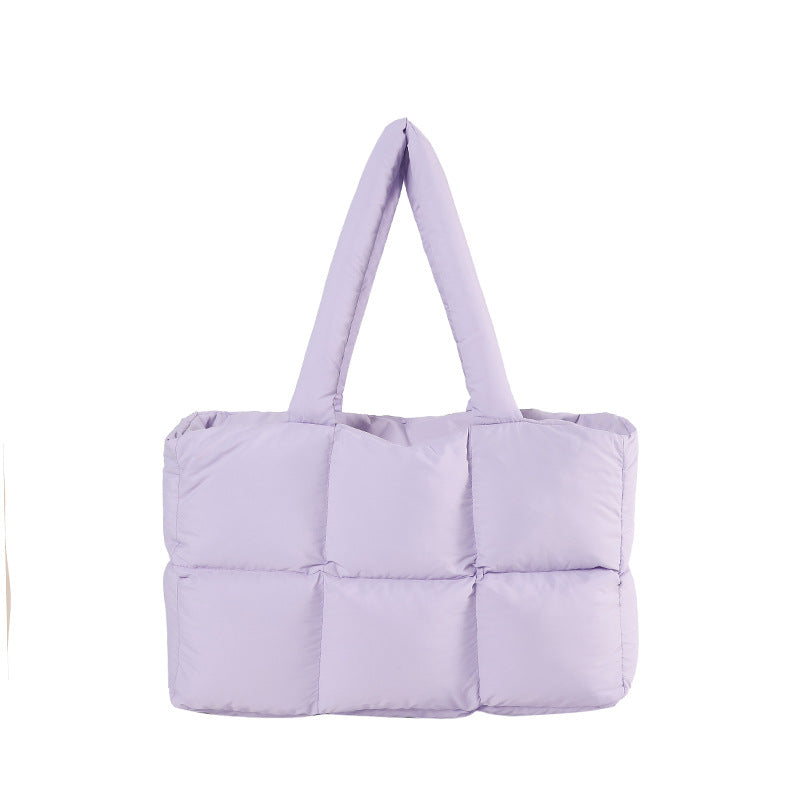Large Capacity Soft Warm Puff Bag Shoulder Handbag