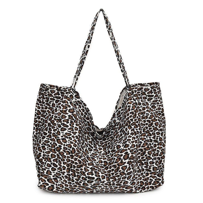 Leopard Print European And American Retro Casual Textured One-shoulder Bag