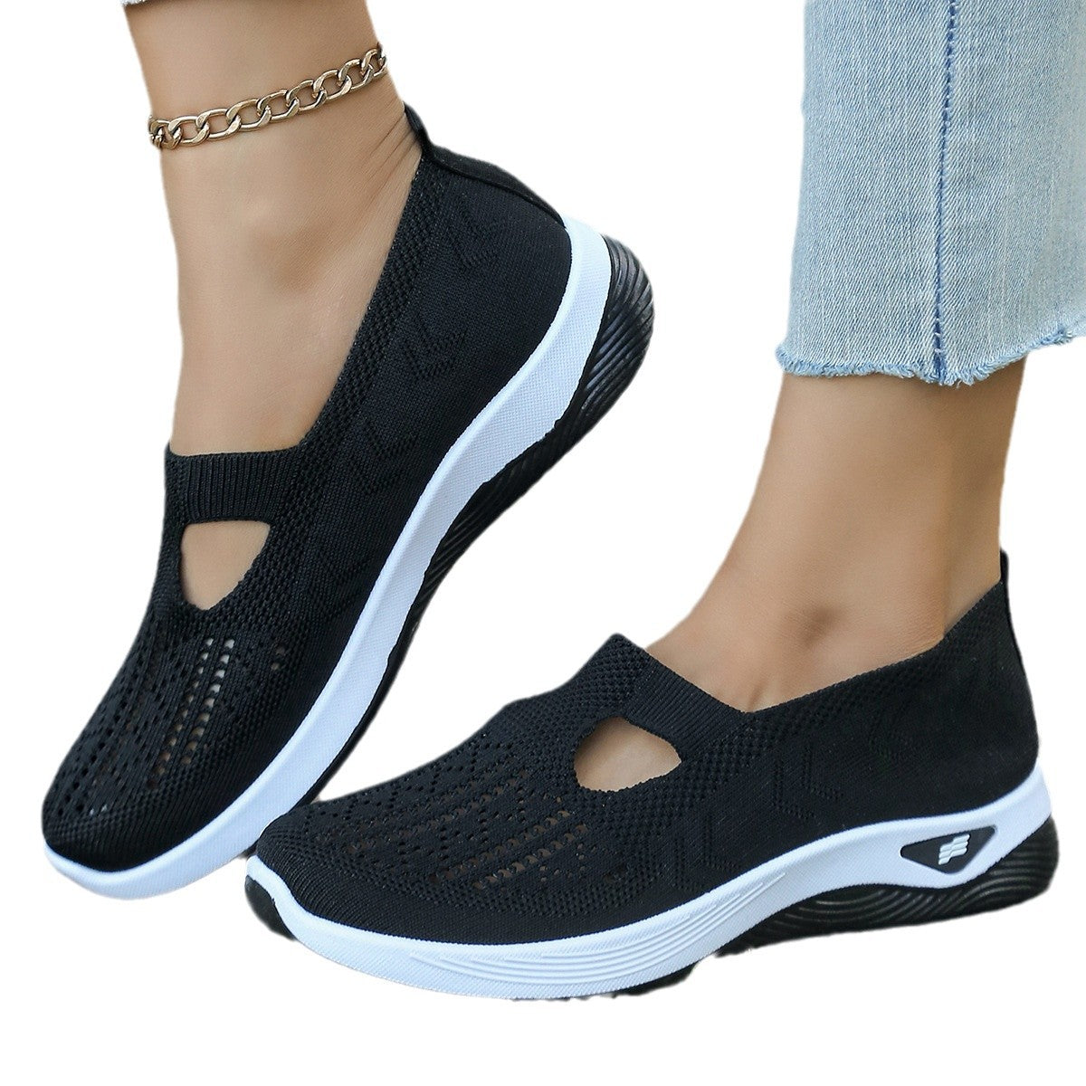 Women's Casual Shoes Soft Bottom Breathable Stylish Mom Shoes Sneaker