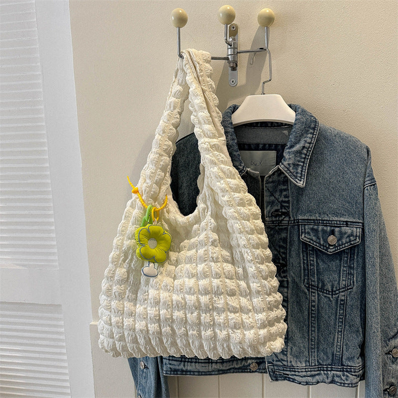 Pleated Bubble Bag Female Flower Sweet