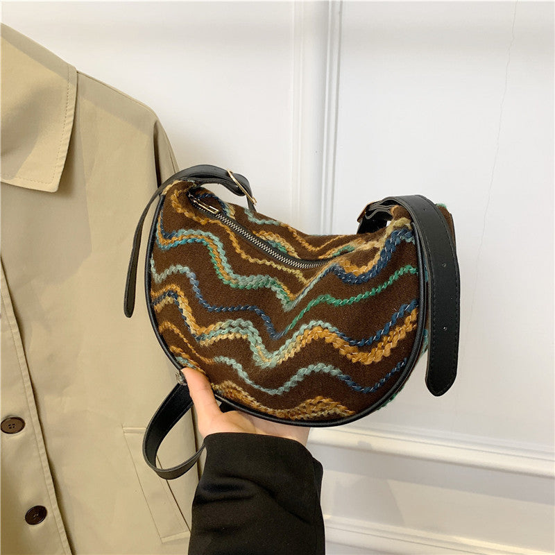 Women's Versatile Portable Knitted Straw Woven Bag