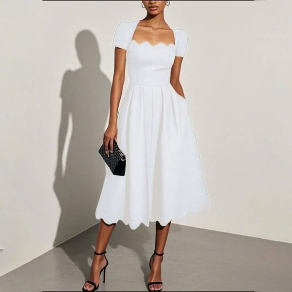 Digital Printing Square Collar Dress