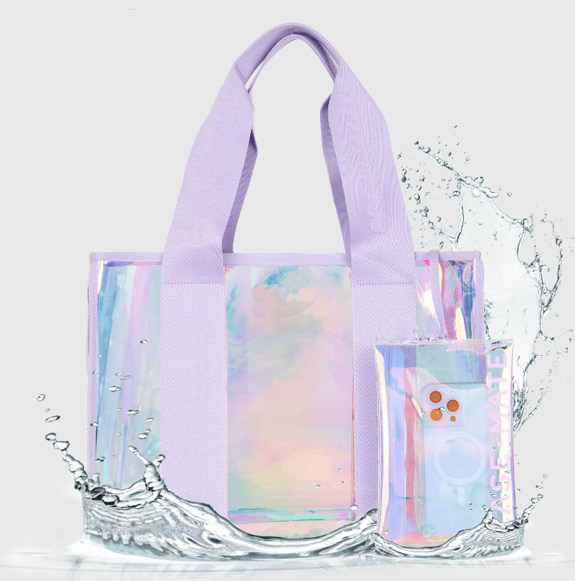 Iridescent Transparent Thickened Women's PVC Handbag