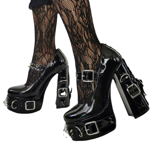 European And American Goths Rivet Y2g Hot Girl Water Platform Thick High Heel Large Size Women's Shoes