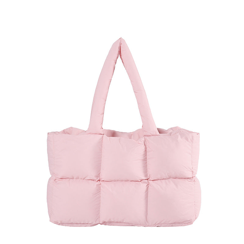 Large Capacity Soft Warm Puff Bag Shoulder Handbag