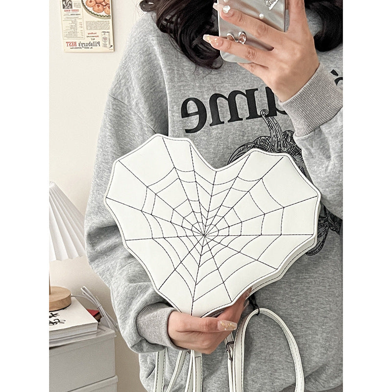 Sweet Girl Cool Hot Wind Love Bat Messenger Bag Personality Spider Web