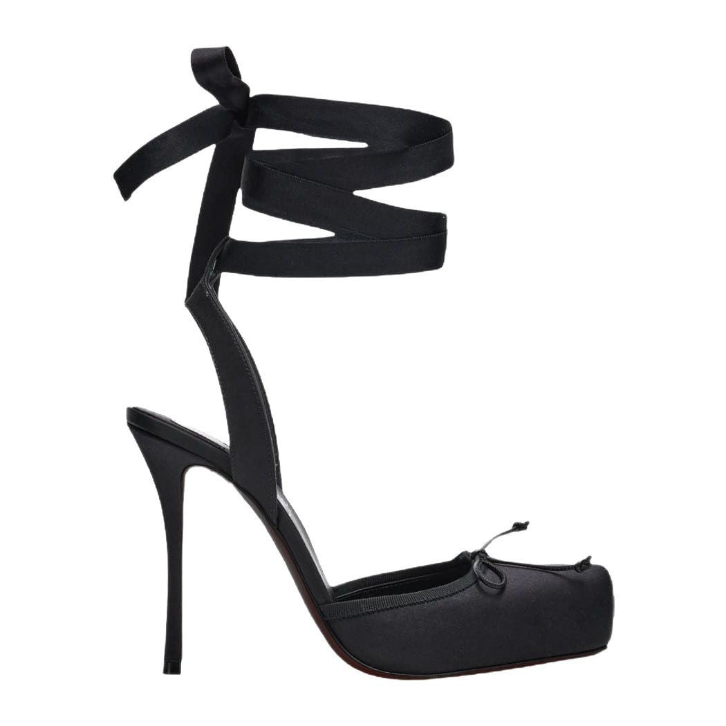 Pig Nose Ballet High Heels Stilettos Bow Sandals