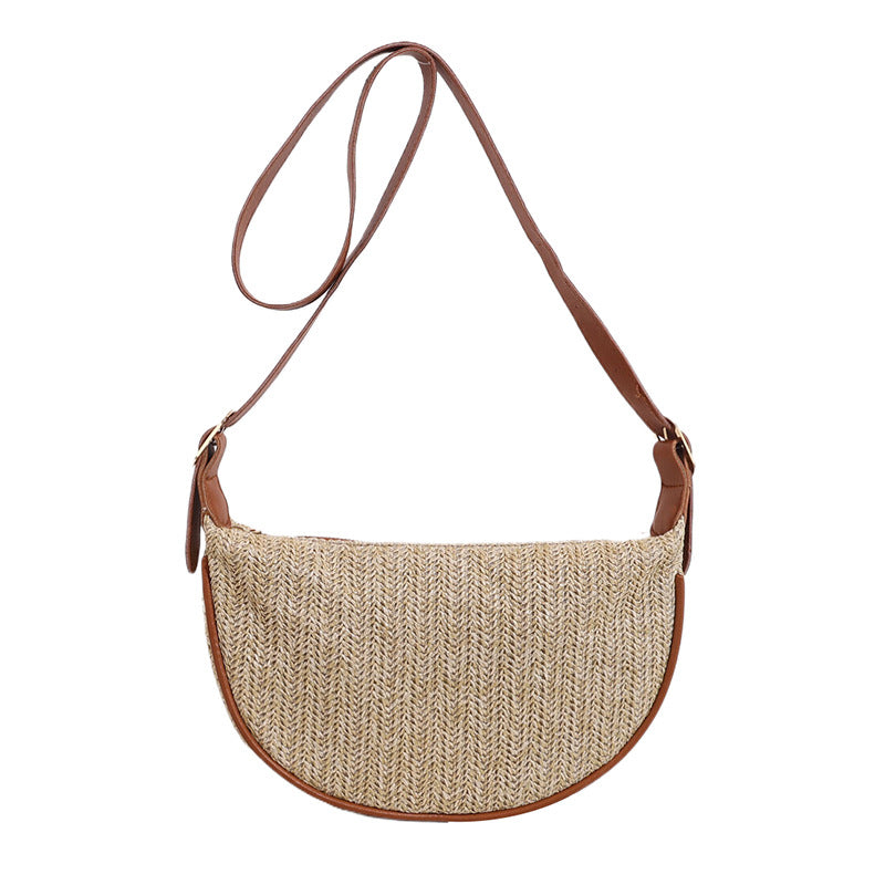 Women's Versatile Portable Knitted Straw Woven Bag