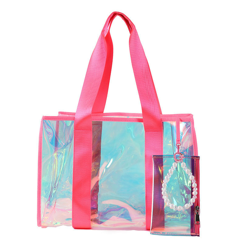Iridescent Transparent Thickened Women's PVC Handbag