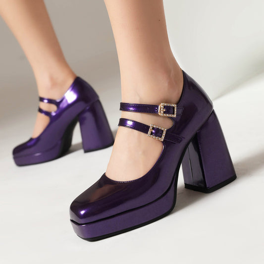 Fashion New Female Square Toe Mary Jane Shoes