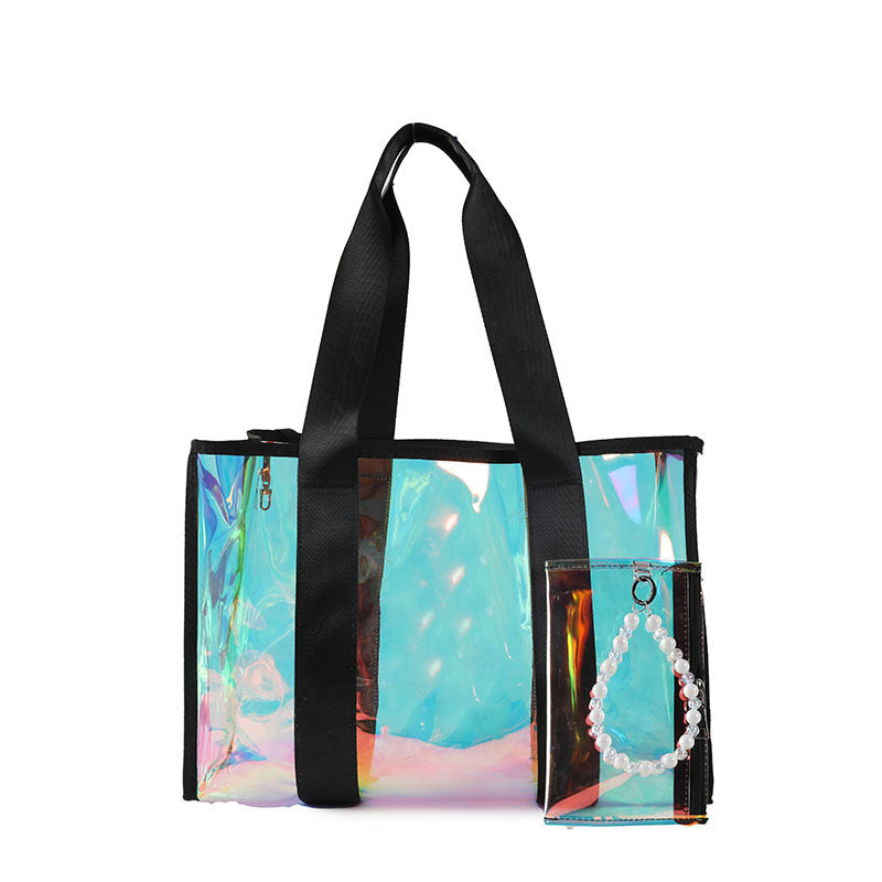 Iridescent Transparent Thickened Women's PVC Handbag